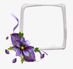 紫色花底纹花框花边高清图片