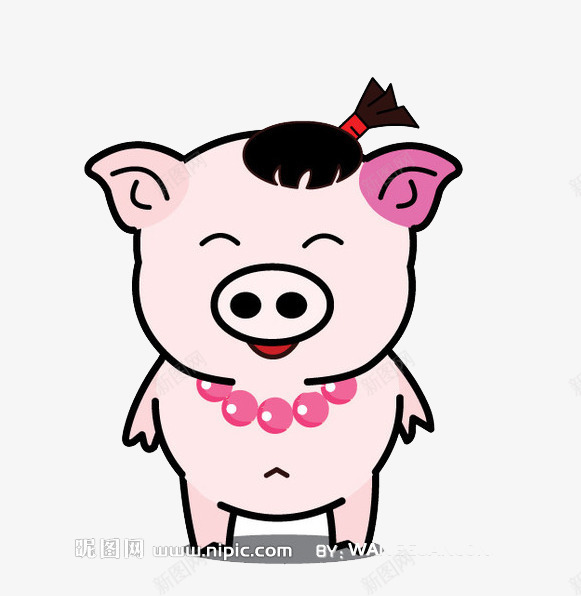 扎辫子的可爱猪剪影png免抠素材_新图网 https://ixintu.com 动物 动物剪影 卡通动物 可爱 扎辫子 猪 猪剪影 简洁