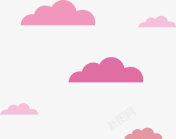 简洁粉红色的云朵素材