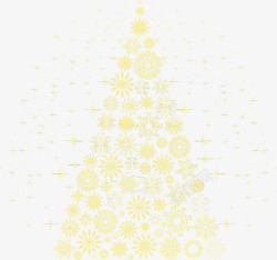 黄色星光圣诞树矢量图素材