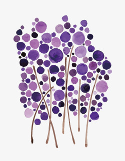 紫色波点树矢量图素材