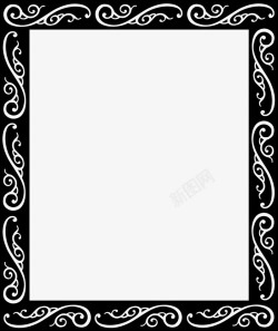 黑白色相框简洁边框花纹高清图片