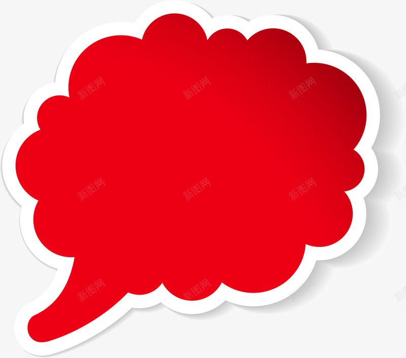 红色云朵标签png免抠素材_新图网 https://ixintu.com 云朵 对话框 标签 横幅 红色 边框纹理
