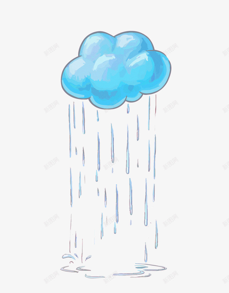 下雨png免抠素材_新图网 https://ixintu.com 下雨 乌云 云朵 卡通 手绘 水彩 矢量下雨 蓝色 阴雨天气