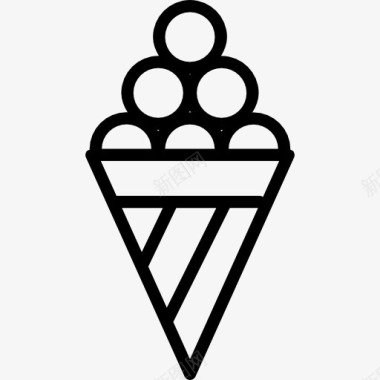 锥圆形冰淇淋图标图标
