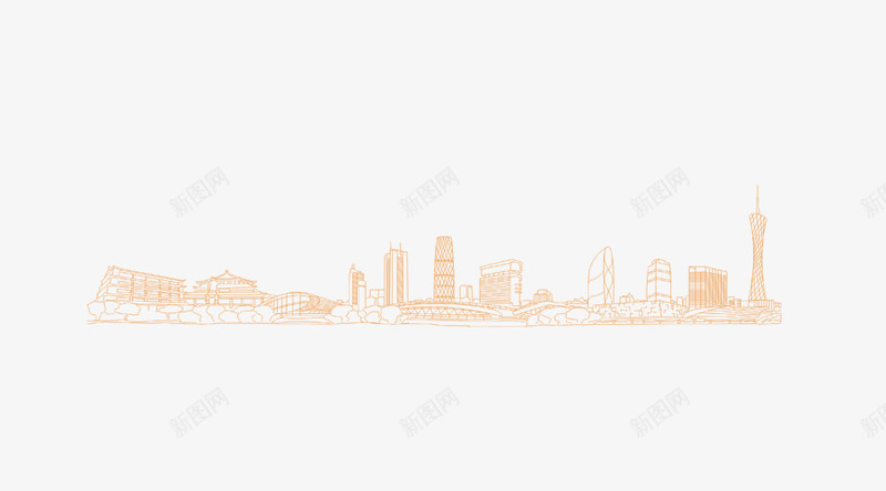 手绘城市背景png免抠素材_新图网 https://ixintu.com 城市现代上海 手绘上海东方明珠 手绘城市 手绘建筑