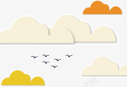 燕子素天空云朵燕子矢量图高清图片