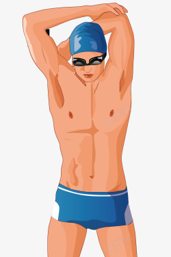 运动员热身热身的游泳运动员矢量图高清图片
