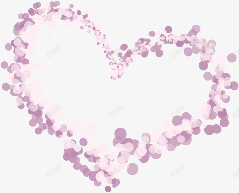圆点组成的心png免抠素材_新图网 https://ixintu.com 圆圈 心形 粉色 紫色