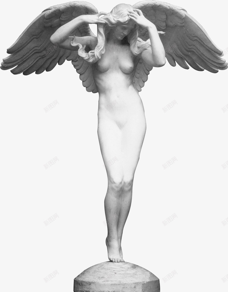 雕像png免抠素材_新图网 https://ixintu.com 欧美 石像 翅膀 装饰 雕像