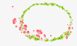 绿叶平面花卉边框高清图片