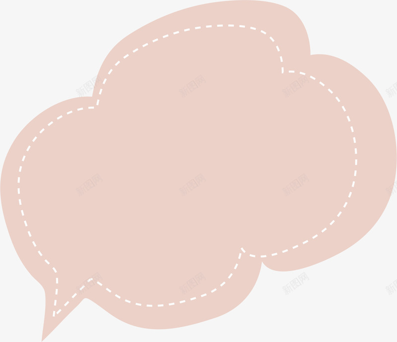 粉色对话框矢量图ai免抠素材_新图网 https://ixintu.com VI 云朵 卡通 对话框 粉红 线条 边框 矢量图