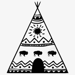 部落花纹三角形绵羊动物图藤高清图片