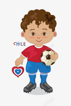 世界杯卡通人物智利国家队矢量图素材
