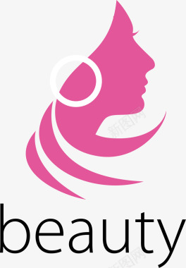 粉色的美容logo矢量图图标图标
