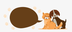 猫咪头边框卡通简洁扁平化宠物狗边框矢量图高清图片