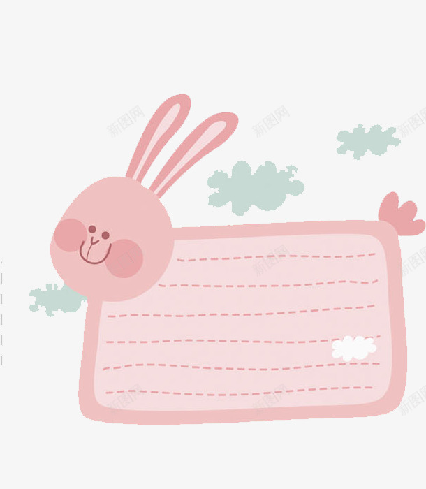 粉色标签png免抠素材_新图网 https://ixintu.com 云朵 兔子 可爱 实用 宠物 手绘 粉色标签 腮红 长耳朵