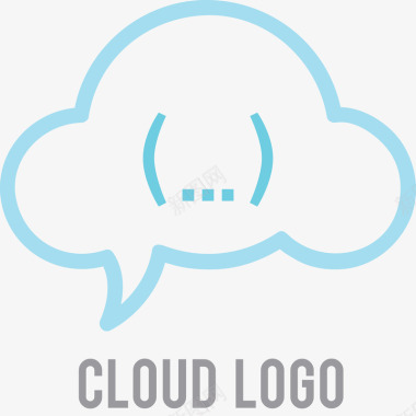 蓝色云朵logo图标图标