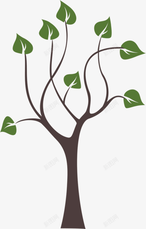绿色树木png免抠素材_新图网 https://ixintu.com 枝桠 树叶 树干 树枝 植物 生长