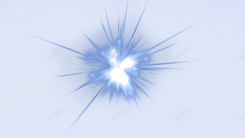 蓝色放射星光光效装饰png免抠素材_新图网 https://ixintu.com 放射 星光 蓝色 装饰