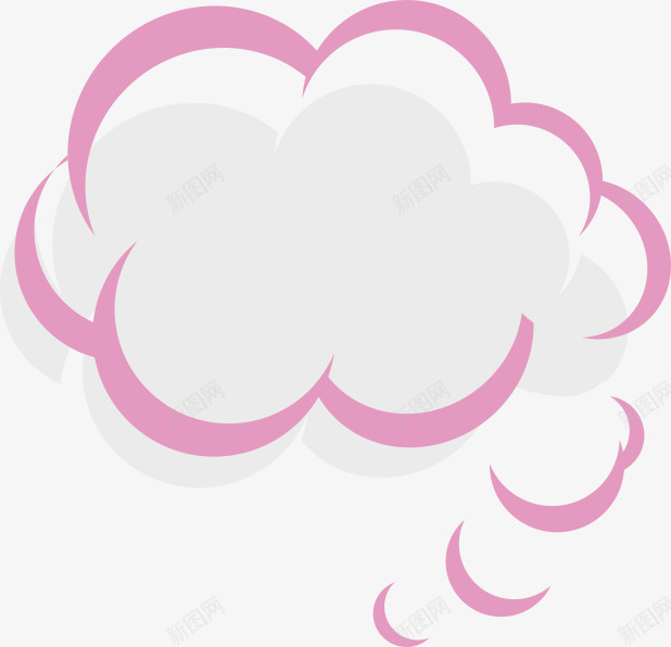 对话云朵png免抠素材_新图网 https://ixintu.com 云朵 对话框 标题框 粉色 说话云朵