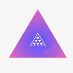 紫色白色叠加正三角形素材