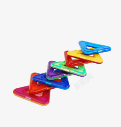 塑料磁力片三角形磁力玩具高清图片