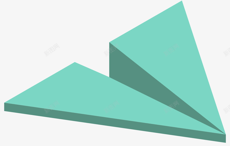 绿色几何飞机元素矢量图图标eps_新图网 https://ixintu.com 三角形 几何 卡通图标 尖锐 扁平化 折叠 玩具 绿色 矢量图