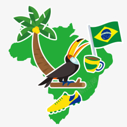 巴西地图卡通巴西地图矢量图高清图片
