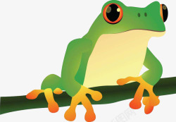 绿色大眼睛手绘牛蛙高清图片