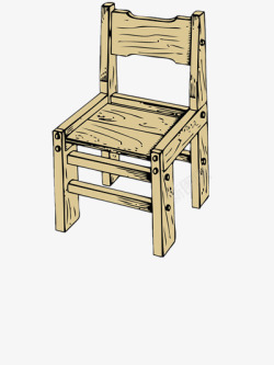 卡通手绘木椅素材
