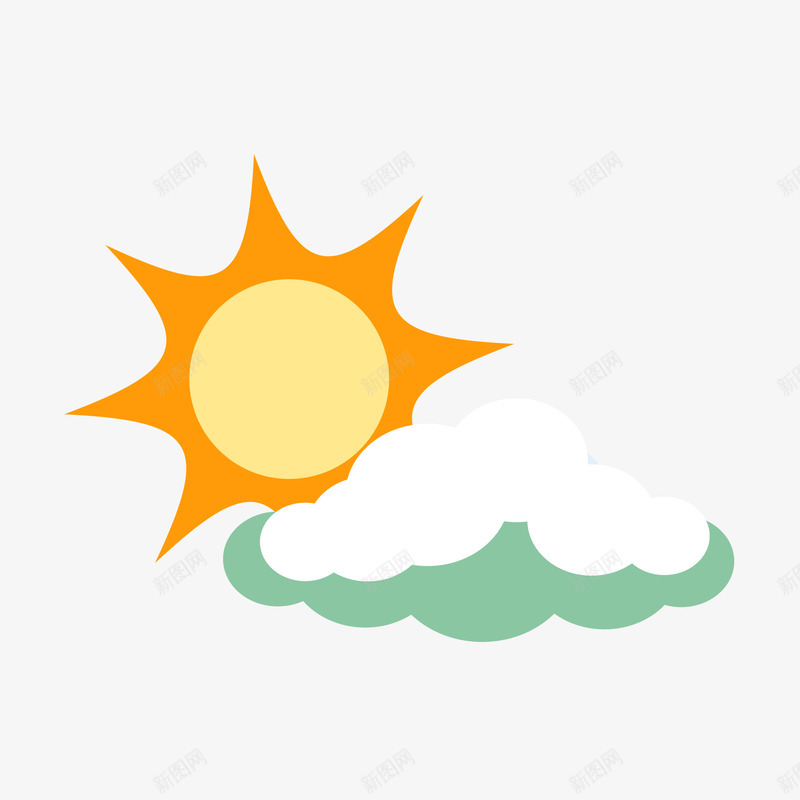 太阳png免抠素材_新图网 https://ixintu.com 云 云朵 卡通 太阳 白云