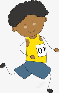 跑步漫画跑步的小男孩高清图片