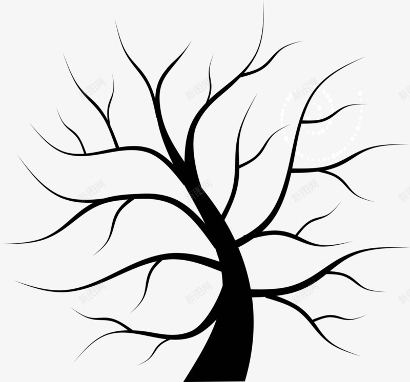 手绘大树图标png_新图网 https://ixintu.com 大树 手绘 树干 树枝