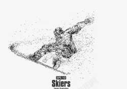 散点滑雪人物高清图片