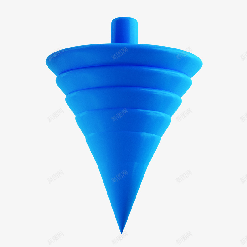 蓝色锥形玩具png免抠素材_新图网 https://ixintu.com 三角形 光泽 反光 渐变 玩具 立体 蓝色 锥形
