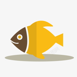 黄色的小鱼图片黄色几何小鱼元素高清图片