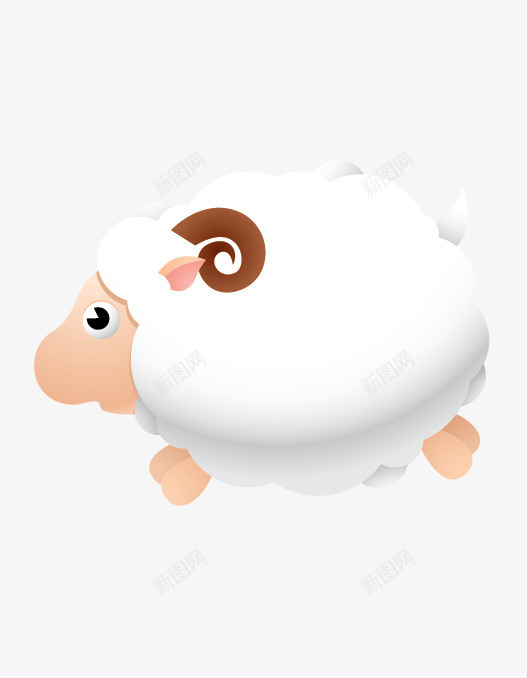 卡通小绵羊png免抠素材_新图网 https://ixintu.com 动物 卡通 小白羊 绵羊