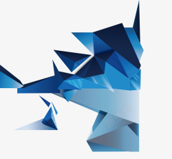立体三角体蓝色装饰背景素材