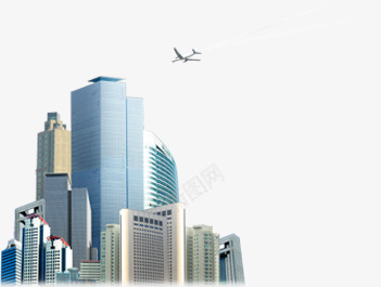 手绘城市高楼飞机团队png免抠素材_新图网 https://ixintu.com 团队 城市 飞机 高楼