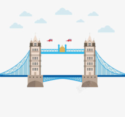 卡通桥梁卡通伦敦大桥云朵桥梁高清图片