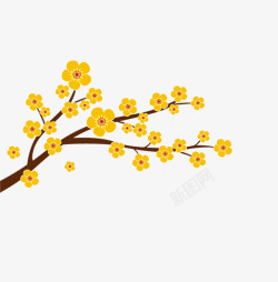 简洁黄色文件夹黄色的梅花高清图片
