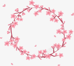 美丽春天粉色桃花矢量图素材