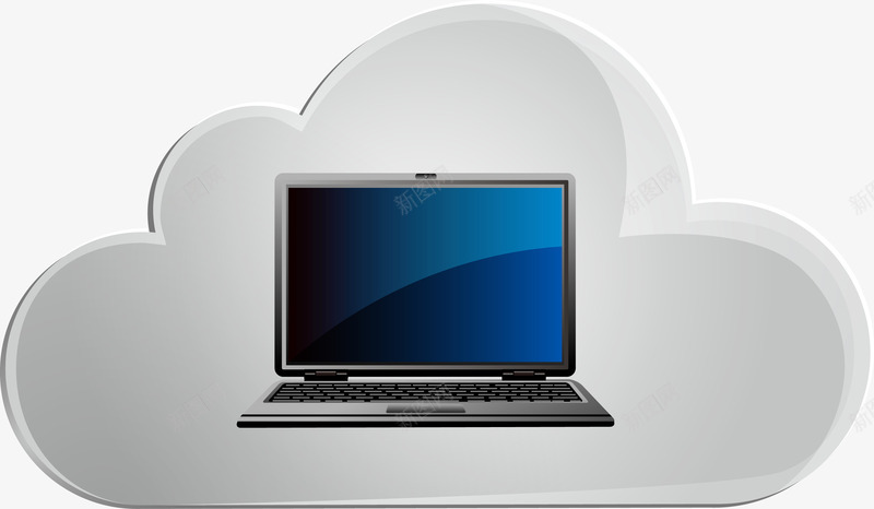 电脑云端数据图标png_新图网 https://ixintu.com 云 云服务 云端 云系统图标 云计算图标 云资源 彩色数据块 数据图 电脑 电脑图标 立体云朵 网络信息科技