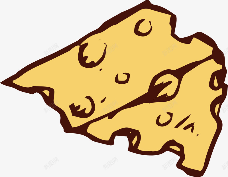 一块三角奶酪png免抠素材_新图网 https://ixintu.com 三角奶酪 芝士 黄油 黄色奶酪