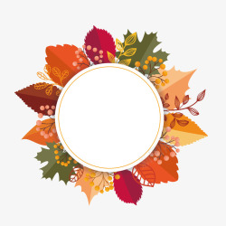 秋天免费下载图案秋天叶子花环卡通矢量图高清图片