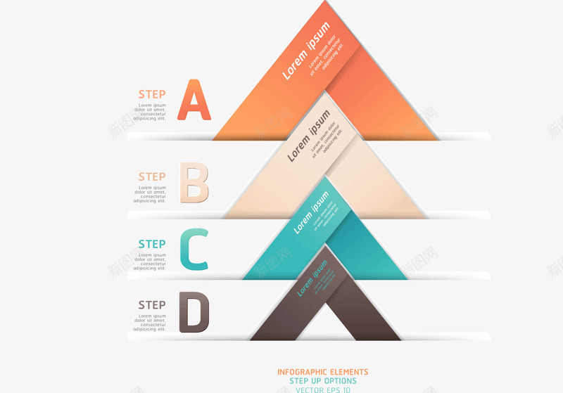 三角形分类栏png免抠素材_新图网 https://ixintu.com ABCD 三角形 分布 分类栏 彩色