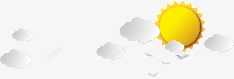 卡通天空云朵太阳png免抠素材_新图网 https://ixintu.com 云朵 卡通 天空 太阳