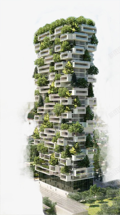 创意环保房子psd免抠素材_新图网 https://ixintu.com 未来城市 清新空气 绿化 绿色