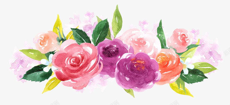手绘创意鲜花边框图png免抠素材_新图网 https://ixintu.com 创意 卡通手绘 叶子 植物 水彩 绿叶 花卉 花朵 鲜花